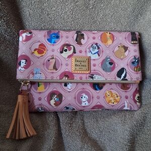 RARE Disney Parks Dooney & Bourke Pink Dog Clutch